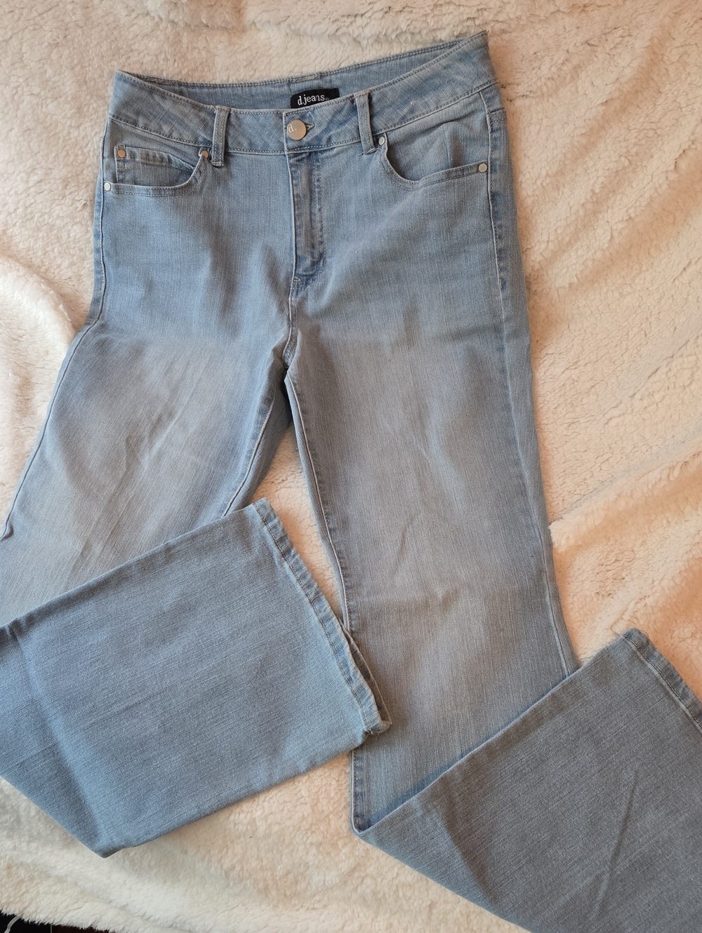 d. jeans Pale Blue Wide-Leg Flare Jeans
